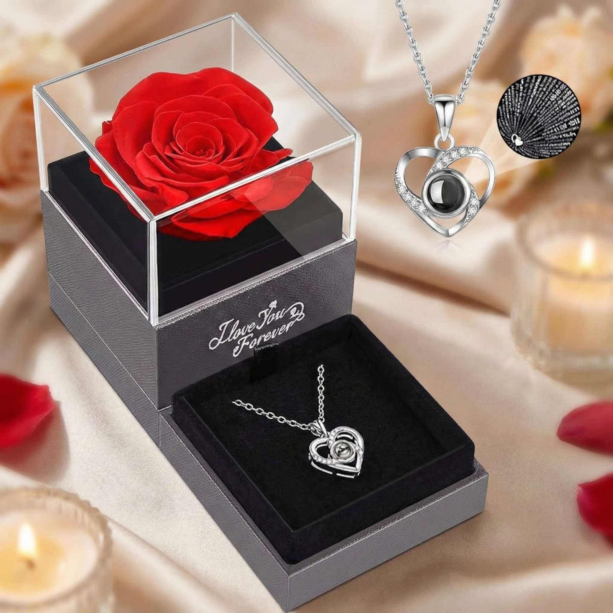 Coffret à Bijoux Rose Éternelle